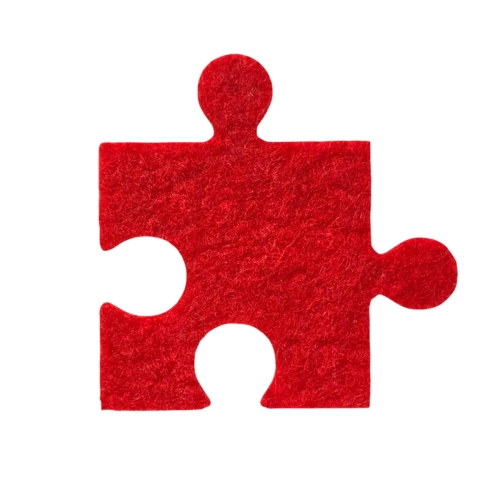 FRONT PUZZELEK FILCOWY CZERWIONY 5,5cm