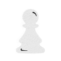 EMBLEMAT FIGURA SZACHOWA PIONEK FILCOWY BIAŁO-CZARNY 6x4cm