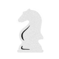 EMBLEMAT FIGURA SZACHOWA SKOCZEK FILCOWA BIAŁO-CZARNY 6x4cm