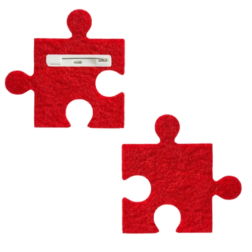 PRZYPINKA PUZZELEK FILCOWA CZERWONA 5,5cm