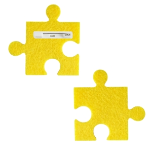 PRZYPINKA PUZZELEK FILCOWA ŻÓŁTA 5,5cm
