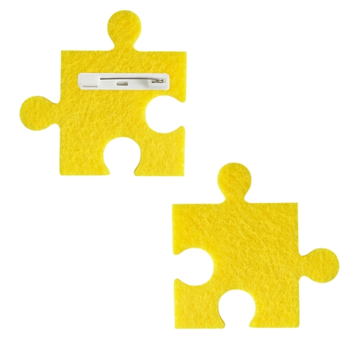 PRZYPINKA PUZZELEK FILCOWA ŻÓŁTA 5,5cm