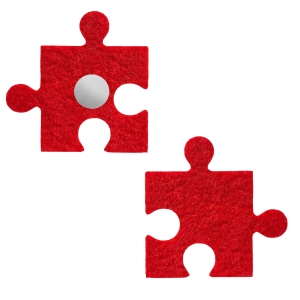 MAGNES PUZZELEK FILCOWY CZERWONY 5,5cm