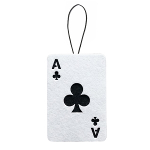 ZAWIESZKA KARTA AS TREFL FILCOWA BIAŁO-CZARNA 5,5x4cm