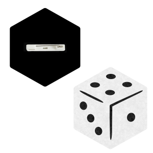 PRZYPINKA KOSTKA DO GRY FILCOWA BIAŁA 6,5x5,5cm