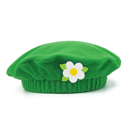 BERET KWIATEK POLAROWY ZIELONO-BIAŁY