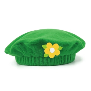 BERET KWIATEK POLAROWY ZIELONO-ŻÓŁTY
