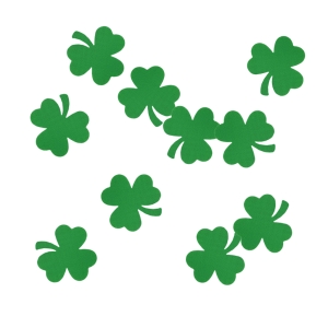 KONFETTI KONICZYNKI TRZYLISTNE FILCOWE ZIELONE 10szt