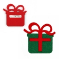 PRZYPINKA PREZENT FILCOWY ZIELONO-CZERWONY 6,5x6cm