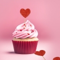 PIKERY TOPPER SERCE PIANKOWE CZERWONE 6cm 4szt