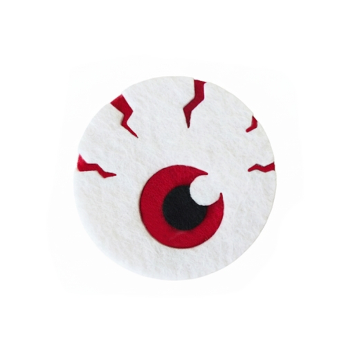 EMBLEMAT PRZEKRWIONE OKO FILCOWY BIAŁO-CZERWONY 6cm