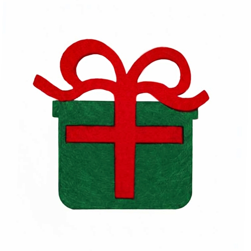 EMBLEMAT PREZENT FILCOWY ZIELONO-CZERWONY 6,5x6cm