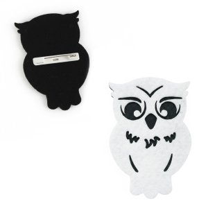 PRZYPINKA SOWA FILCOWA BIAŁA 7x5cm