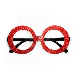 OKULARY PIANKOWE BROKATOWE CZERWONE