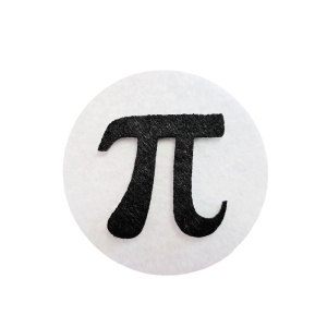 EMBLEMAT LICZBA PI FILCOWY BIAŁO-CZARNY 6cm