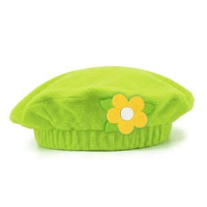 BERET KWIATEK POLAROWY JASNOZIELONO-ŻÓŁTY