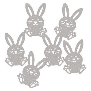 ZESTAW FRONTÓW KRÓLICZKI FILCOWY SZARY 7,5cm 6szt