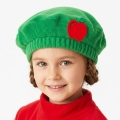 BERET JABŁKO POLAROWY ZIELONO-CZERWONY