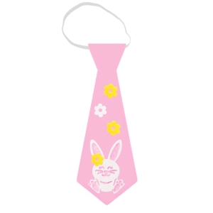 KRAWAT KRÓLICZEK KWIATKI FILCOWY RÓŻOWY