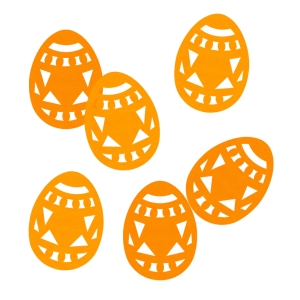 ZESTAW FRONTÓW PISANKI FILCOWY POMARAŃCZOWY 6cm 6szt