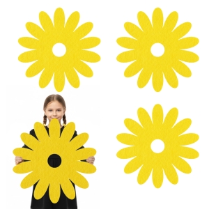 ZESTAW MAXI FRONTÓW KWIATEK FILCOWY ŻÓŁTY 36x36cm 3szt