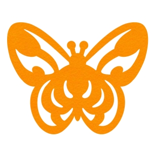 MAXI FRONT MOTYLEK FILCOWY POMARAŃCZOWY 45x36cm