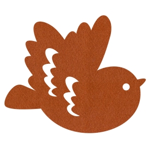 MAXI FRONT PTASZEK FILCOWY BRĄZOWY 43x36cm