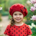 BERET BIEDRONKA POLAROWY CZERWONY