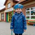 BERET DESZCZ POLAROWY NIEBIESKO-SZARY