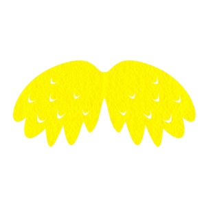 SKRZYDŁA PTASZEK FILCOWE MAŁE JEDNOWARSTWOWE ŻÓŁTE 46x23cm