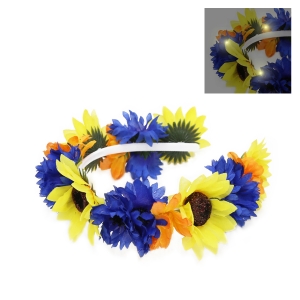 WIANEK OPASKA KWIATY YW ŚWIĘCĄCY LED ŻÓŁTO-NIEBIESKI