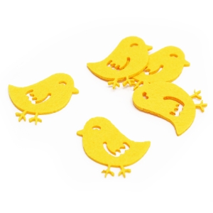 KONFETTI KURCZACZKI FILCOWE ŻÓŁTE 5szt
