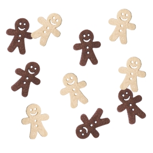 KONFETTI PIERNIKOWE LUDZIKI BEŻOWO-BRĄZOWE 10szt