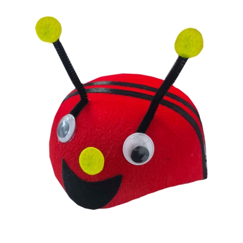 CZAPKA BIEDRONKA RUCHOME OCZY CZERWONA