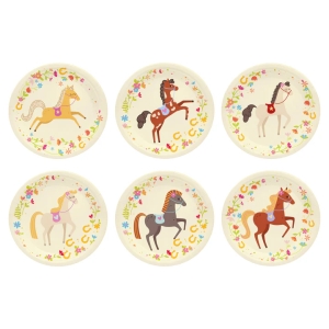 TALERZYKI PAPIEROWE KONIKI BEŻOWE 18cm 6szt