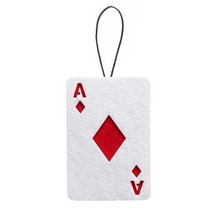 ZAWIESZKA KARTA AS KARO FILCOWA BIAŁO-CZERWONA 5,5x4cm