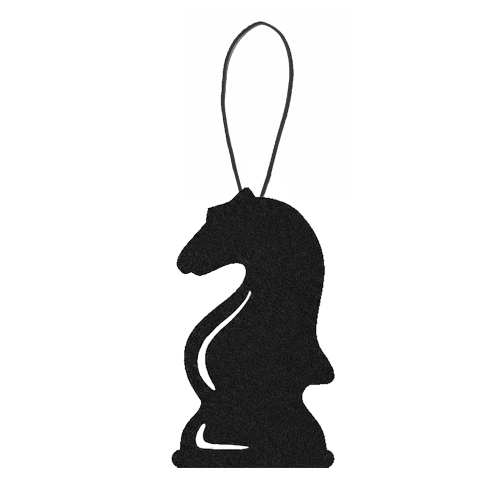 ZAWIESZKA FIGURA SZACHOWA SKOCZEK FILCOWA CZARNA