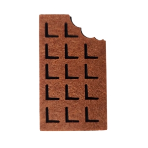 EMBLEMAT CZEKOLADA FILCOWA JASNOBRĄZOWA 7x4,5cm