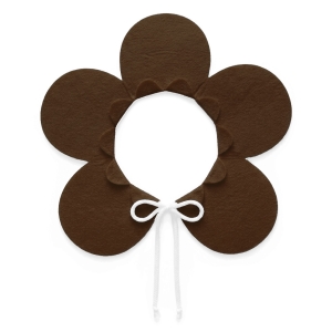 KOŁNIERZYK KWIATEK FILCOWY CIEMNOBRĄZOWY