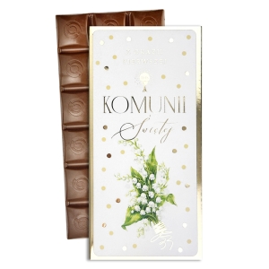CZEKOLADA MLECZNA KOMUNIA KONWALIE GROSZKI BIAŁA 100g