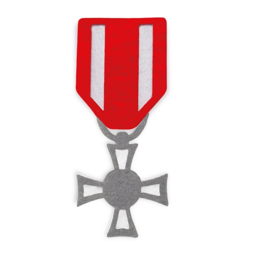 ORDER KRZYŻ KAWALERSKI CZERWONO-SREBRNY 10,5x4,5cm