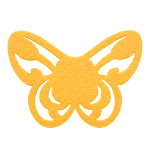 SKRZYDŁA MOTYLEK AŻUROWY FILCOWE ZŁOTOŻÓŁTE 50x35,5cm