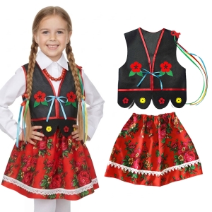 ZESTAW KRAKOWIANKA CZARNO-CZERWONY 116-128 2el