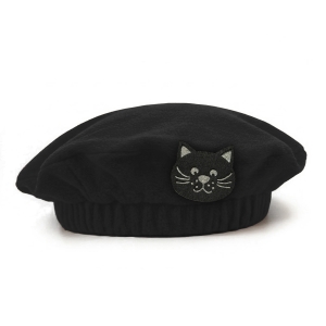 BERET KOTEK POLAR CZARNY 