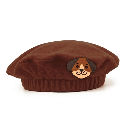 BERET PIESEK POLAR BRĄZOWY