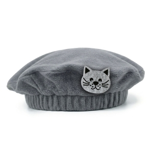 BERET KOTEK POLAR SZARY