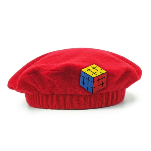 BERET KOSTKA RUBIKA POLAR CZERWONY