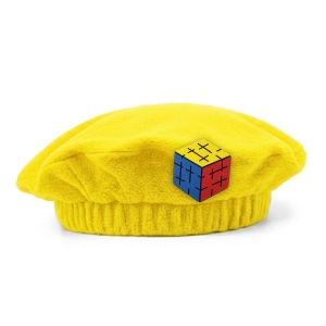 BERET KOSTKA RUBIKA POLAR ŻÓŁTY