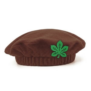 BERET LIŚĆ KASZTANOWCA POLAR BRĄZOWY