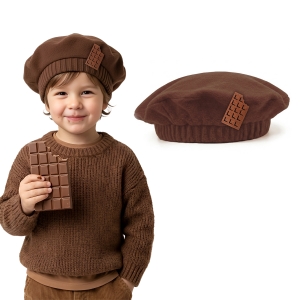 BERET CZEKOLADA POLAR BRĄZOWY